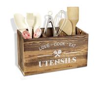 Guolich Wooden Brown Utensil Holder,Utensil Holder,Kitchen Counter Organizer for Worktop,Cutlery Holder,Kitchen Utensil Holder,Cooking Utensil Holder, Large Utensil Holder, Cooking Tools Storage