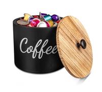 Guolich Wooden Cup Coffee Basket pods holder Sturdy for Home or Office Kitchen Counter Organizer Espresso Capsule Coffee Bar (Black)