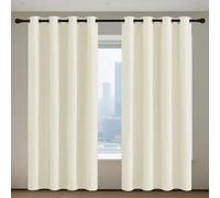 GUOLIXIA 100% Blackout Linen Curtains Bedroom 233 x 240 cm Thermal Insulated Energy Saving Short Kitchen Curtain/Blackout Curtains for Classical Bedroom, Beige