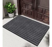 GUOLIXIA Kitchen Mat 55 x 140 cm for Perfect Dust Grabbing Super Absorbent Front Doormats Indoor Outdoor for Back Front Door, Patios, Grey