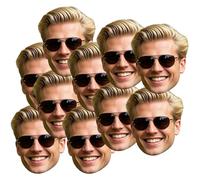 Guooyuuyu Personalised Face Masks Photo - Funny Face Masks - Print Any Photo People Dogs Cats - Custom Personalised Masks Faces Photo for Hen Stag Costume Birthday Party Wedding (Rope: with Eyes)