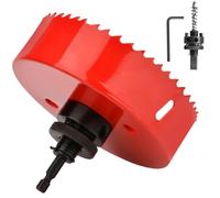 GUOQEE 130mm Hole Saw with Quick Change Arbor, Hole Drilling Cutter HSS BI-Metal for Wood, Plywood, PVC, Drywall and Metal Sheet