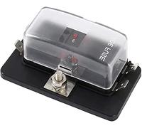 GUOQGXAY 4 Way 6 Way 10 Way Blade Fuse Box Holder with LED Warning Light for Car Boat Marine Trike 12V 24V Medium Size Fuses(4 Way with LED)