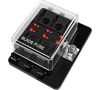 GUOQGXAY Plastic Cover 6 Ways Blade Fuse Block 12V 32V Fuse Box Holder with LED Indicator Light for Auto Car Marine