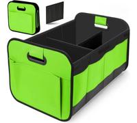 GUOQINGLH Car Boot Organiser for Toyota Matrix 2005-2014, Large Foldable Storage Box with Compartments Heavy Duty Collapsible Boot Tidy Waterproof Bag, D/Green
