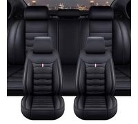 GUOQINGLH Car Seat Covers Full Set for Renault 5 E-Tech 2024 2025, Leather Seat Cover Protectors Front Rear 5-Seat Waterproof Accessories,A/Black