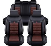 GUOQINGLH Car Seat Covers Full Set for Skoda Kamiq/2019-2025, Leather Seat Cover Protectors Front Rear 5-Seat Waterproof Accessories,E/Black-coffee