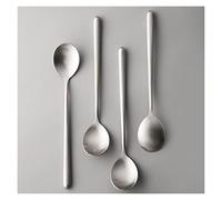 GUOQUN-SHOP Tablespoons Korean Long Handle Household Rice Spoon Thickened Soup Spoon 304 Stainless Steel Spoon Dessert Coffee Spoons (Color : D)
