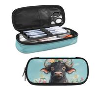 Guosanchn Cute African Buffalo Pencil Case Student Pencil Pouch Lightweight Pencil Box Back to School Pencil Pen Case High Capacity Bag Pouch Holder