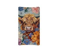 Guosanchn Highland Cow Baby Changing Mat Baby Changing Mat for Boys and Girls Boho Floral Changing Mat Changing Table Cover 32 x 16 Inch