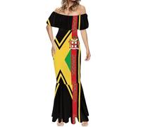 Guosanchn Jamaica Dress for Women Sexy Dresses Woman Off-Shoulder Maxi Dresses Bodycon Short Sleeves Plus Size Sun Dresses, Jamaica 17, XL