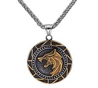 GuoShuang wolf necklace for men Gift Wolf Pedant necklace stainless Steel