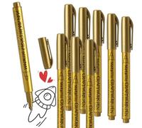 Guouet Gold Pen Gold Metallic Marker Pens, Gel Ink Pens Shiny Highlight Marker Pens Glittering Permanent Markers Gloss Wet Shine Effect Art Marker Pens for Painting Card Making (8)