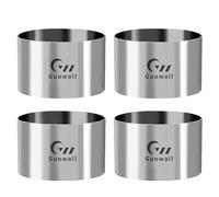 Guowall Cake Rings 8cm/3.15inch, Stainless Steel Cheesecake Mould, Reusable Baking Rings for Mousse Cake Dessert, 4 Pieces
