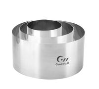 Guowall Stainless Steel 4/6/8 Inch Cake Rings, Seamless Mousse Mould, 3Pcs Round Baking Mold for Cake, Height 3.94 Inch