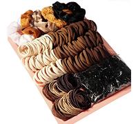 GUOXI Hair Scrunchies For Women,Brown Accessories Set,Seamless Nylon Soft Elastic Ties,Ropes Ponytail Holder Bands Thick and Curly（805PCS）
