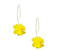 GUOXIAOMEI Colour Resin Flower Cluster Ball Earrings for Women Lightweight Dainty Floral Petal Earrings Party Jewelry, L, Metal, No Gemstone