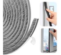 Guoxintech Draft Excluder for Doors, Draught Excluder for Windows, 5 Meters Self-Adhesive Seal Strip Tape, 9mm x 9mm High-Density Felt, Adhesive Draught Stopper for Door Window Wardrobe（Grey）