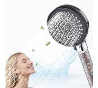 Guoxintech Filter Shower Head High Pressure Shower Head with 5 Spray Modes Turbocharged Design Powerful Shower Heads for High Water Pressure Suitable for Adults Children Pets Homes and Gyms (Black)