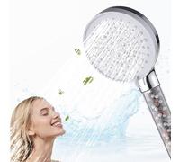 Guoxintech Filter Shower Head High Pressure Shower Head with 5 Spray Modes Turbocharged Design Powerful Shower Heads for High Water Pressure Suitable for Adults Children Pets Homes and Gyms (White)