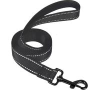 Guoxintech Handle Dog Lead, Double-Sided Reflective Heavy Duty Nylon Leash for Training and Daily Walking, for Small to Medium Dogs, 1.8m × 2.5cm (Black)