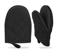 Guoxintech Heat Resistant Oven Gloves Mitts 1 Pair, 500 Degrees Short Cotton Neoprene Kitchen Gloves for Baking Grilling, Non-Slip Grip with Hanging Loop, Machine Washable
