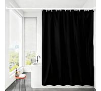Guoxintech Shower Curtain for Bathroom 100% PEVA Waterproof Anti-Mould Proof Resistant, Quick-Drying Washable Bathroom Curtain with 12 Pcs Grommets and Hooks, Machine Washable 180 x 180 cm(Black)