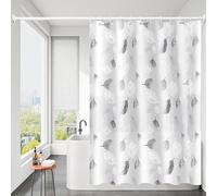 Guoxintech Shower Curtain for Bathroom 100% PEVA Waterproof Anti-Mould Proof Resistant, Quick-Drying Washable Bathroom Curtain with 12 Pcs Grommets and Hooks, Machine Washable 180 x 180 cm(Foliage)