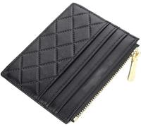 GUOXU A Gathering of Women's Wallets, Multi-Kara Chain Coin Wallets, PU Short Wallets(Black)