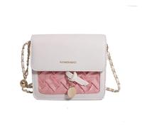 GUOXU Bag Shoulder Crossbody Bag Chain Small Square Bag(Pink)