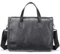 GUOXU Briefcase Horizontal Large Capacity Business Cowhide Handbag Computer Bag Business Bag(Black)