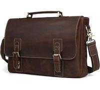 GUOXU Briefcase Retro Commuter Laptop Bag Single Shoulder Crossbody Business Bag