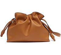 GUOXU Bucket Women's bags Genuine Leather Shoulder Hobo Bag Drawstring Storage Leather Crossbody Bag for Women(Brown)