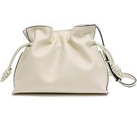 GUOXU Bucket Women's bags Genuine Leather Shoulder Hobo Bag Drawstring Storage Leather Crossbody Bag for Women(White)