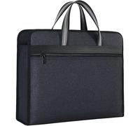 GUOXU Business A4 Bag Handbag Zip Canvas Pack Multi Layer Thickened Men's Office Bag