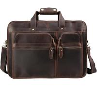 GUOXU Business Envelopes Top Layer Cowhide Men's Inch Laptop Bag Shoulder Bag