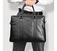 GUOXU Business Handbag Cowhide Briefcase Men's Casual Shoulder Bag Computer Bag