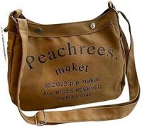 GUOXU Canvas Bag Crossbody Bag Shoulder Bag Large Tote Bag(Brown)