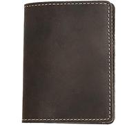GUOXU Card Slots Credit Card Holder Men's Short Wallet Leather Card Holder Ultra-thin Leather Wallet Student Wallet Unisex(Brown)