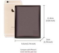 GUOXU Casual Short wallet Minimalist men's stylish leather wallet Deluxe Vintage Standard Wallet Card holder Wallet Organizer Wallet(Brown)