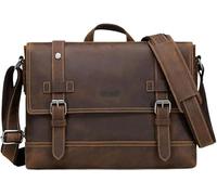GUOXU Cowhide Men's Portable Business Briefcase Large Capacity Men's Cross-body Bag