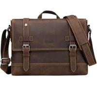 GUOXU Cowhide Men's Portable Business Briefcase Large Capacity Men's Cross-body Bag