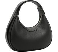 GUOXU Crescent Shoulder Bag for Women Leather Crossbody Purse Adjustable Strap Clutch Handbag(Black)