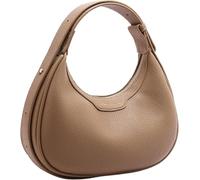 GUOXU Crescent Shoulder Bag for Women Leather Crossbody Purse Adjustable Strap Clutch Handbag(Brown)