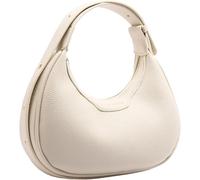 GUOXU Crescent Shoulder Bag for Women Leather Crossbody Purse Adjustable Strap Clutch Handbag(White)