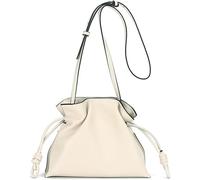 GUOXU Crossbody bag Genuine Leather Shoulder Dumpling Bag with Drawstring Closure and Shoulder Strap for Women(White)