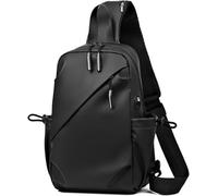 GUOXU Crossbody Bag Men's Large Capacity 1 Shoulder Bag Is Not Easy Water Multi-functional Chest Bag(D)