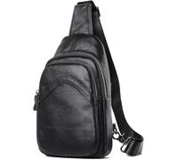 GUOXU Crossbody Chest Bag Outside Single Shoulder Bag Layer 1 Shoulder Bag Chest Bag Collection(Black)