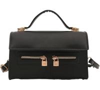 GUOXU Double Pull Lock Single Shoulder Crossbody Small Square Handbag(Black)