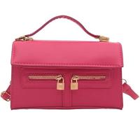 GUOXU Double Pull Lock Single Shoulder Crossbody Small Square Handbag(Pink)